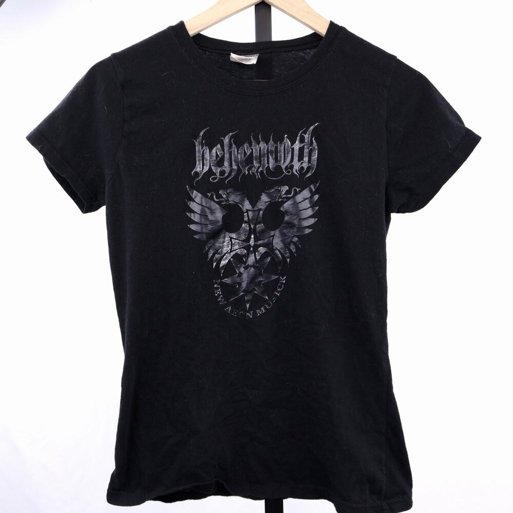 Vintage Behemoth New Aeon Musick Band T-Shirt Womens Fitted Black Metal Size‎ L